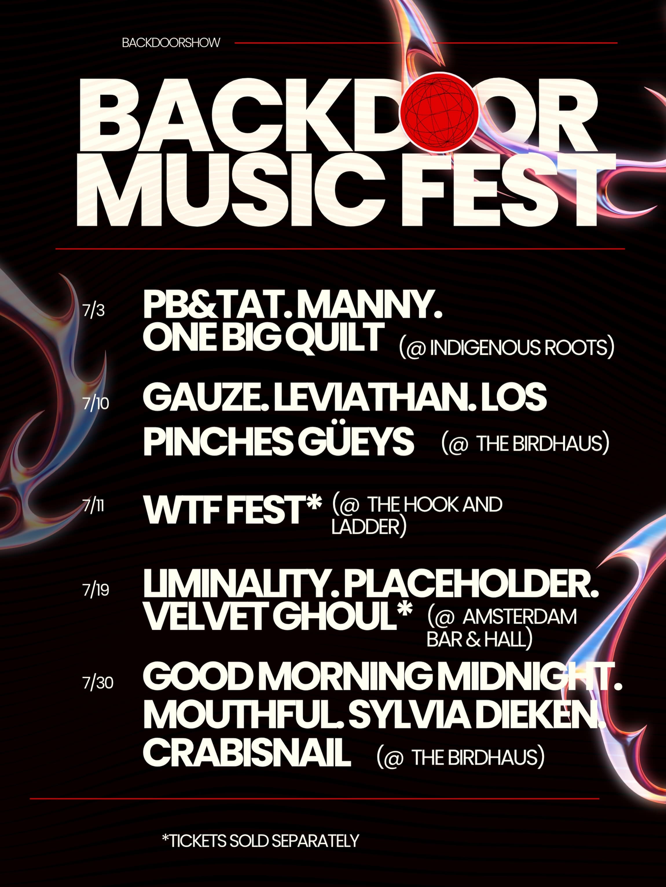 GOOD MORNING MIDNIGHT / MOUTHFUL / SYLVIA DIEKEN / CRABISNAIL flyer