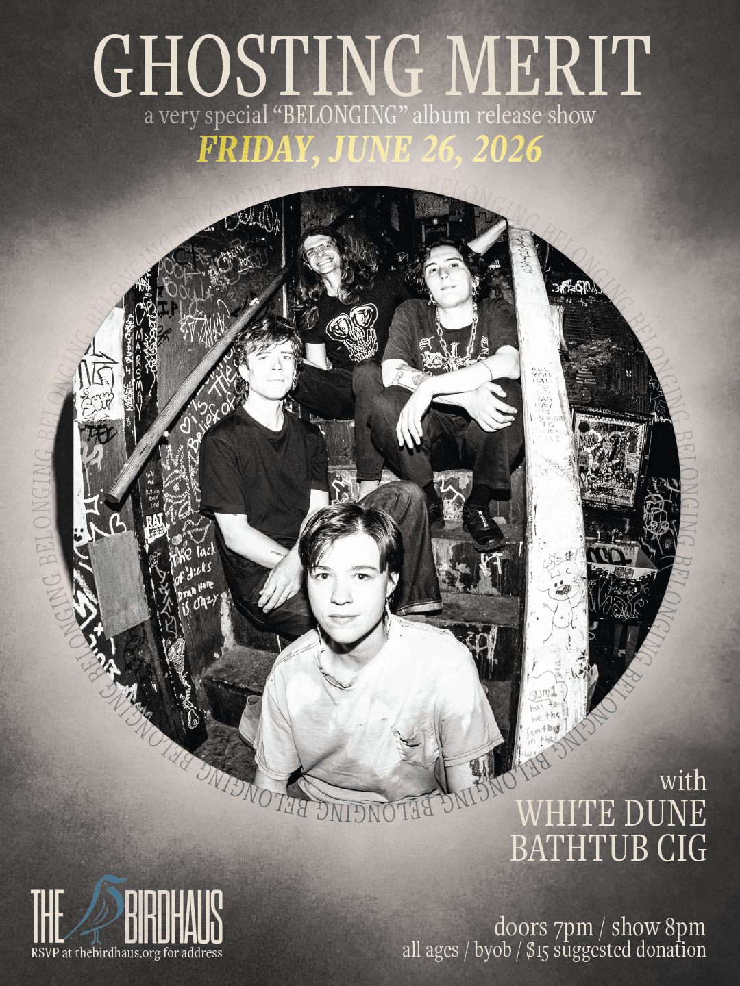 GHOSTING MERIT ALBUM RELEASE SHOW flyer